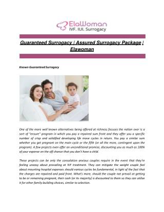 Guaranteed Surrogacy | Assured Surrogacy Package | Elawoman