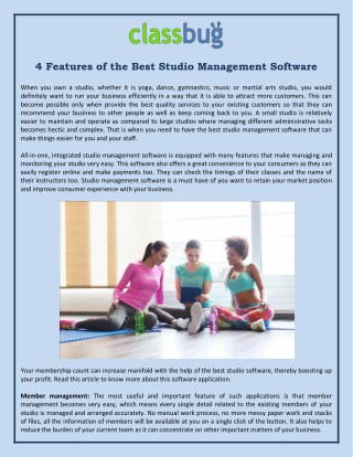4 Features of the Best Studio Management Software