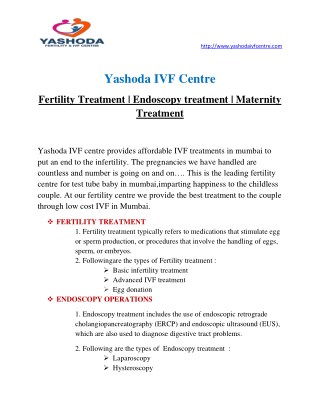 Best Fertility Treatment centre In Navi Mumbai YashodaIVF