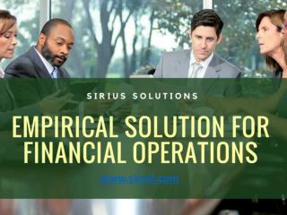 Find the Solution For Financial Problems at Sirius Solutions