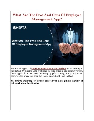 What Are The Pros And Cons Of Employee Management App?