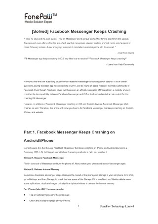 [Solved] Facebook Messenger Keeps Crashing