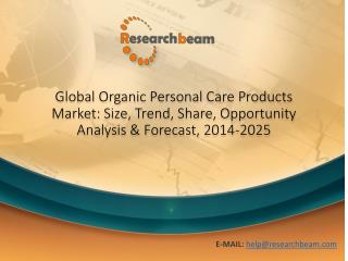 Organic Personal Care Products Market: Size, Trend, Share, Opportunity Analysis & Forecast 2025