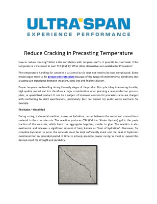 Reduce Cracking in Precasting Temperature