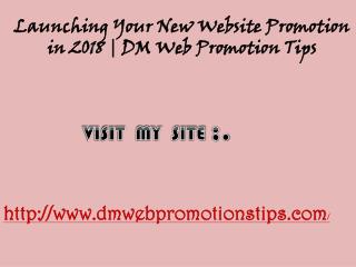 SEO Tips For New Website | DM Web Promotions Tips