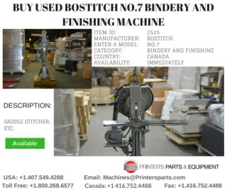 Buy Used Bostitch NO.7 Bindery and Finishing Machine