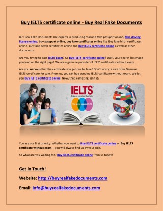 Buy IELTS certificate online - Buy Real Fake Documents