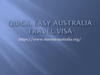 Quick, Easy Australia Travel Visa