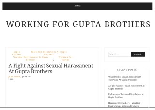 A Fight Against Sexual Harassment At Gupta Brothers
