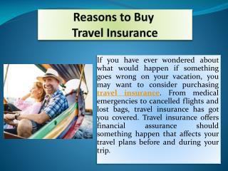 Reasons to Buy Travel Insurance