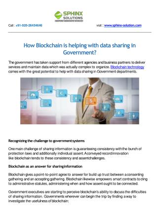 How Blockchain is helping with data sharing in Government?