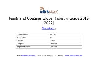 Market Research Report - Paints and Coatings Global Industry Guide 2013-2022