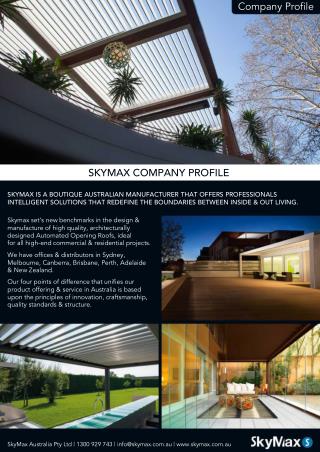 Skymax - The Australian Louvered Roof Manufacturer