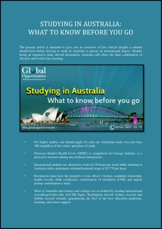 Studying In Australia : What To Know Before You Go