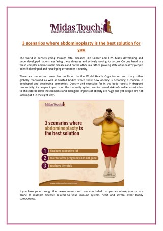 What are Scenarios Where Abdominoplasty is the Best Solution?