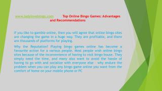 Top Online Bingo Games: Advantages and Recommendations