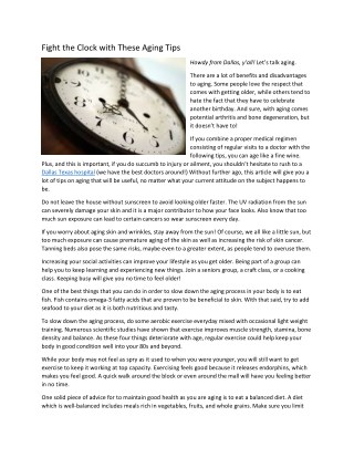 Fight the Clock with These Aging Tips