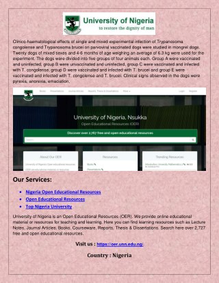 Top Nigeria University - oer.unn.edu.ng