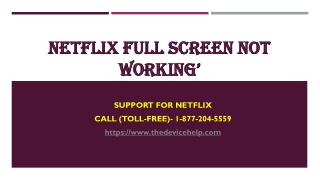 Netflix Full Screen Not Working Call Toll Free - 1-877-204-5559