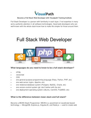 Become a full stack developer Full stack Online Training