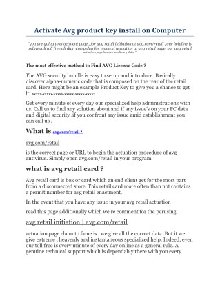 Activate Avg product key install