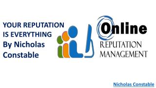 Nicholas Constable Online Reputation Management Services