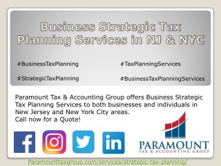 Business Strategic Tax Planning Services in NJ & NYC â€“ ParamountTaxGroup.com