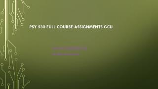 PSY 530 Full Course Assignments GCU