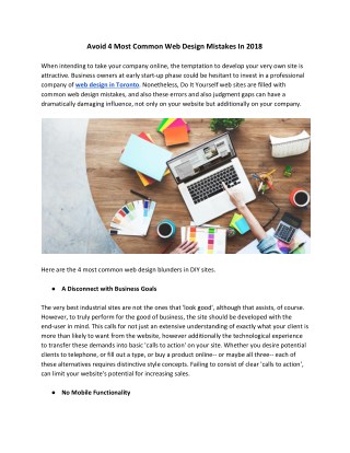 Avoid 4 Most Common Web Design Mistakes In 2018