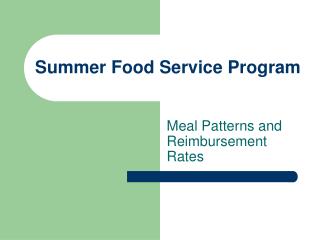 Summer Food Service Program
