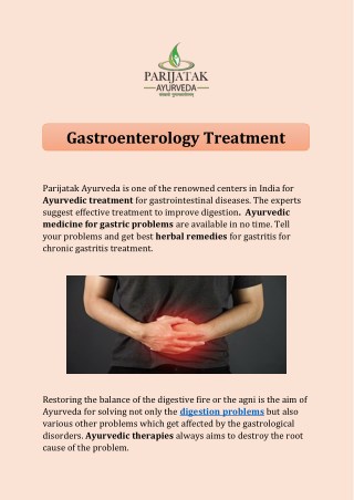 The Gastroenterology treatment in India