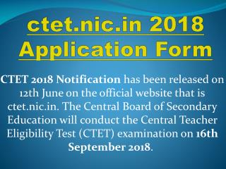 ctet.nic.in 2018 Application Form