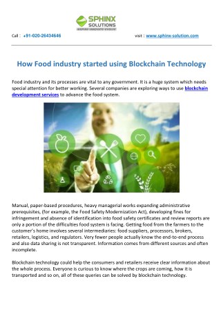 How Food industry started using Blockchain Technology