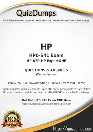 HP0-S41 Exam Dumps - Pass with HP0-S41 Dumps PDF