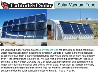 Quality Solar Vacuum Tube