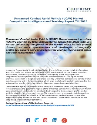 Unmanned Combat Aerial Vehicle (UCAV) Market Competitive Intelligence and Tracking Report Till 2026