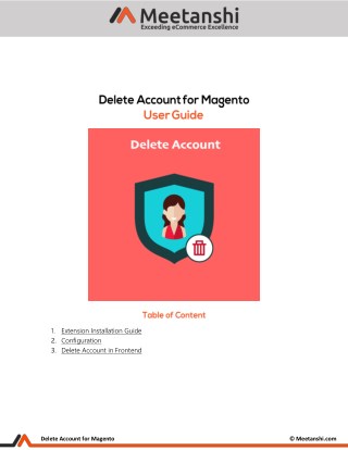 Magento Delete Account