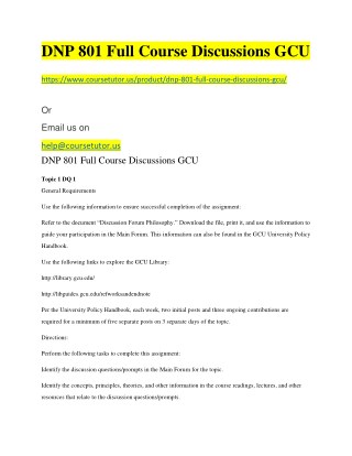 DNP 801 Full Course Discussions GCU