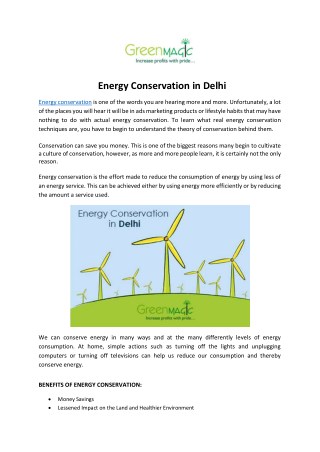 Energy Conservation in Delhi