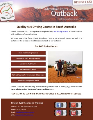 Quality 4x4 Driving Course in South Australia