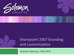 Sharepoint 2007 branding and customization