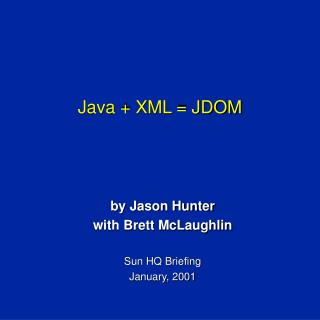 Java + XML = JDOM