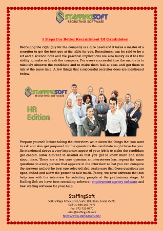 5 Steps For Better Recruitment Of Candidates