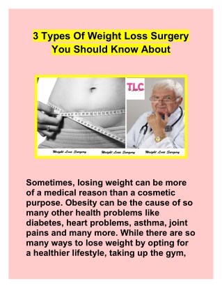 3 Types Of Weight Loss Surgery You Should Know About