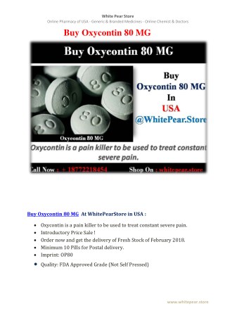 Buy Oxycontin 80 MG
