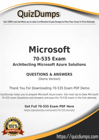 70-535 Exam Dumps - Real 70-535 Dumps PDF [2018]