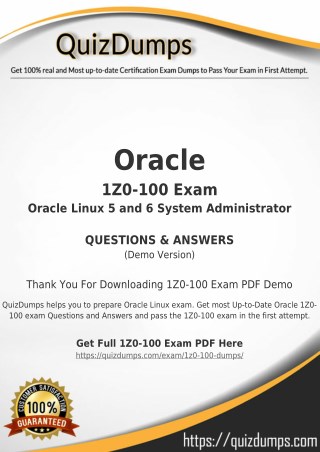 1Z0-100 Exam Dumps - Get 1Z0-100 Dumps PDF [2018]