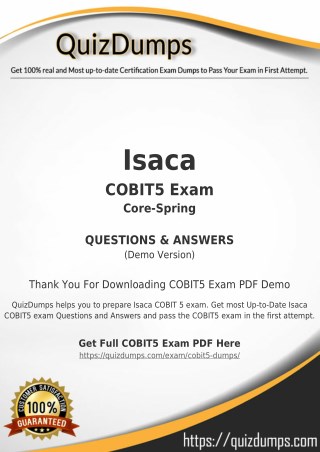 COBIT5 Exam Dumps - Actual COBIT5 Dumps PDF