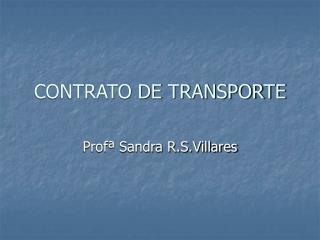 CONTRATO DE TRANSPORTE