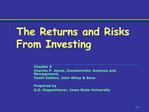 The Returns and Risks From Investing